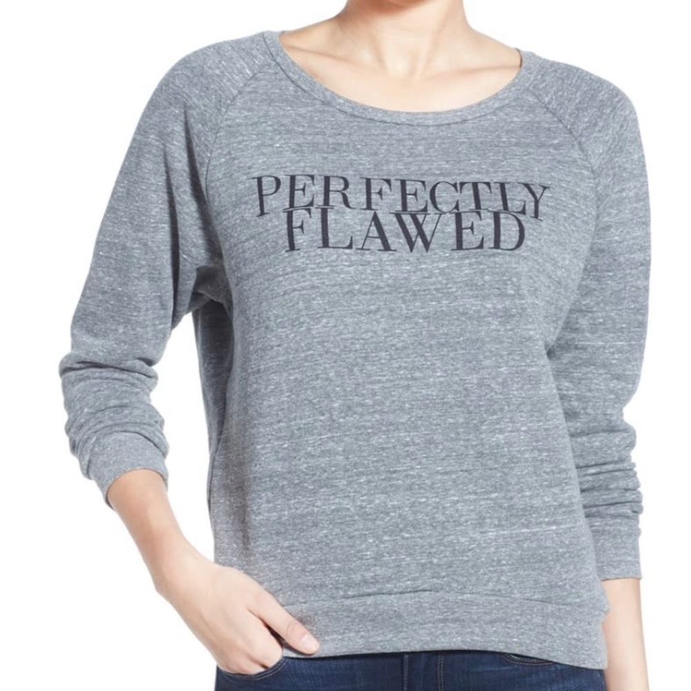 REBECCA MINKOFF Graphic Crewneck Sweatshirt Heather Gray XS